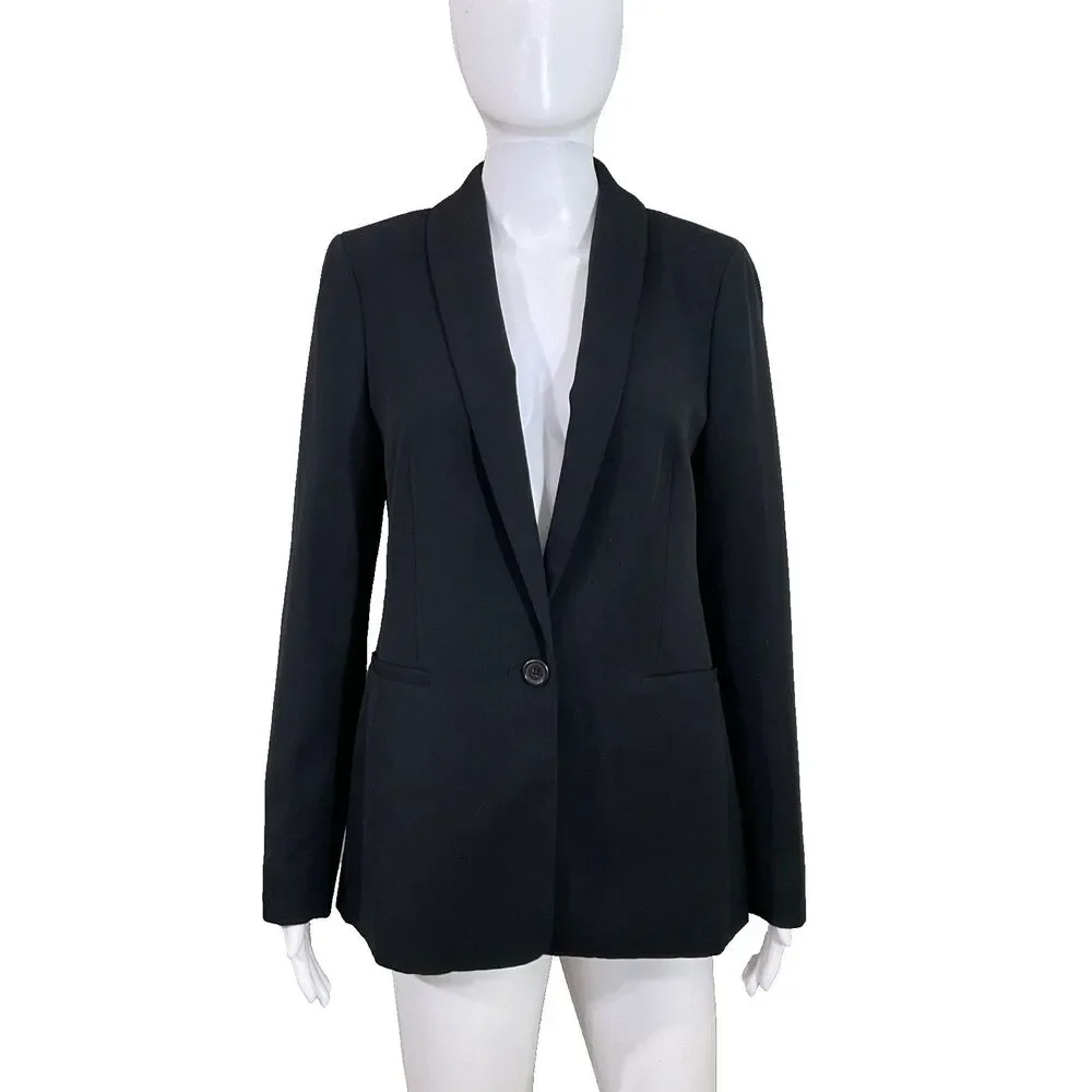 J. Crew Classic Blazer Women's size 6 Black One Button Work Career